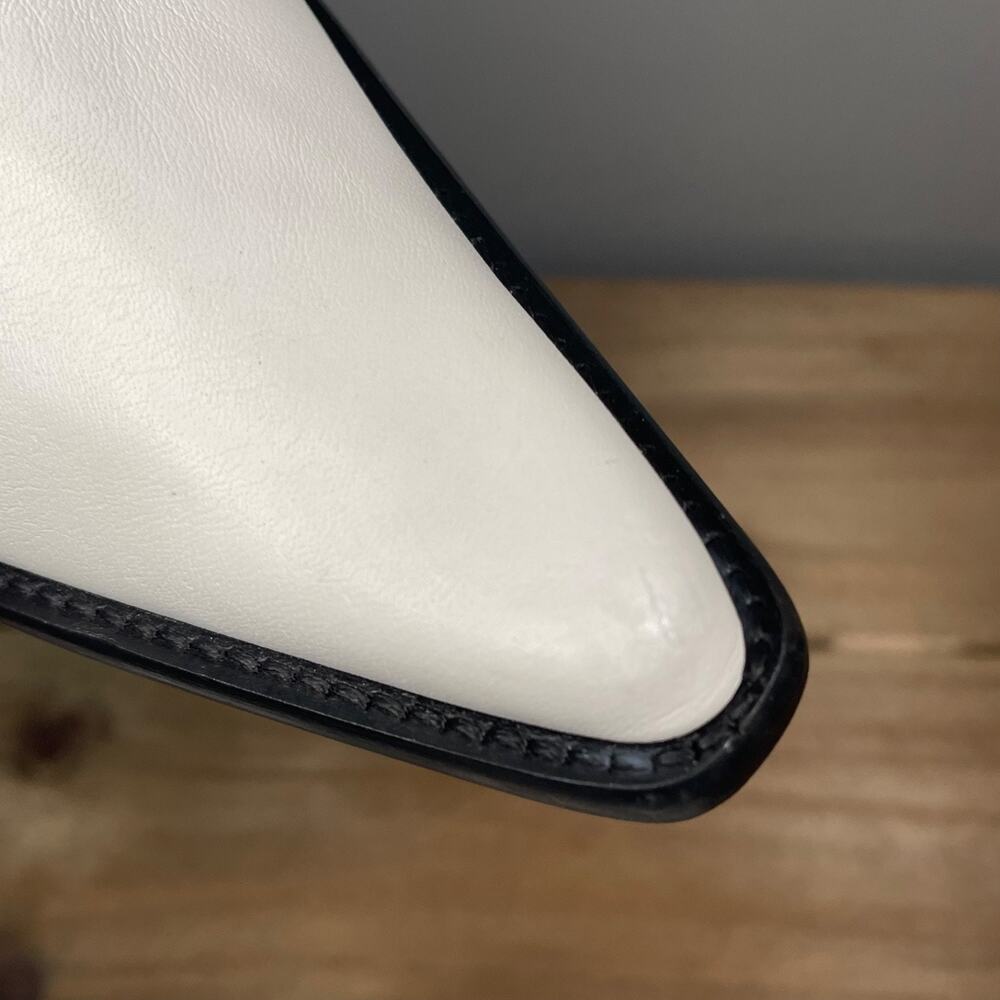 BY FAR Women's Block Heel Mule Clog Size 39 White Nappa Leather Pointed Toe - Picture 16 of 16